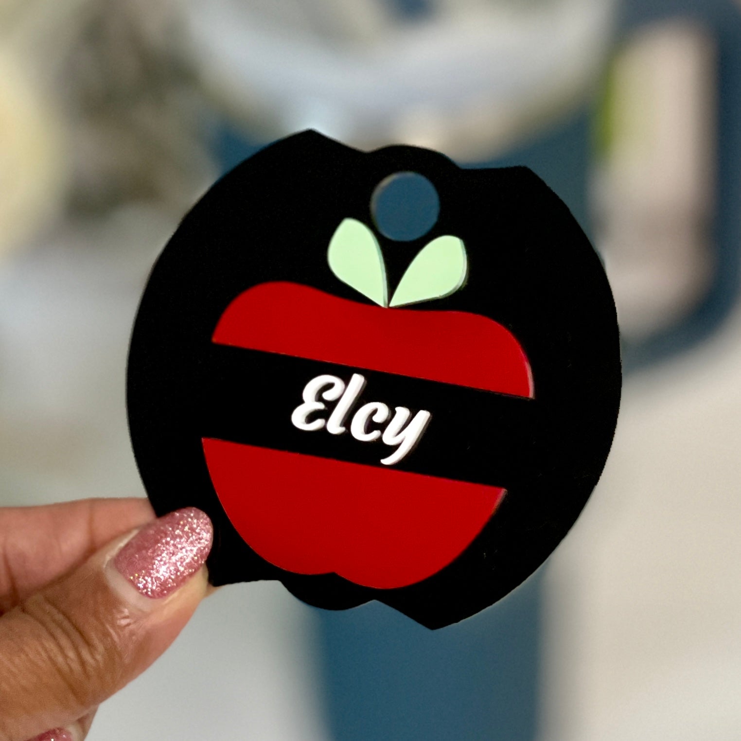 Apple Teacher Name Topper for Tumblers
