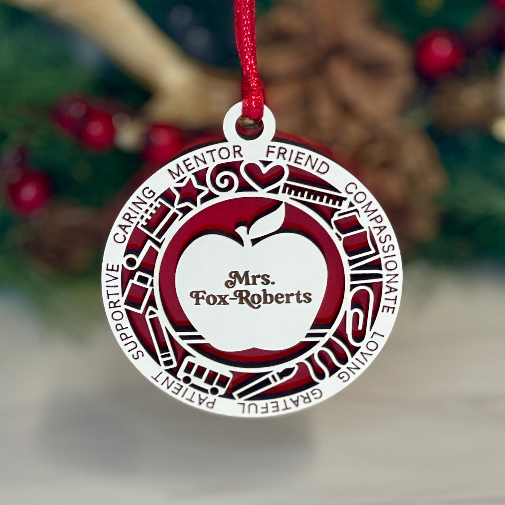 Personalized Teacher Name Ornament