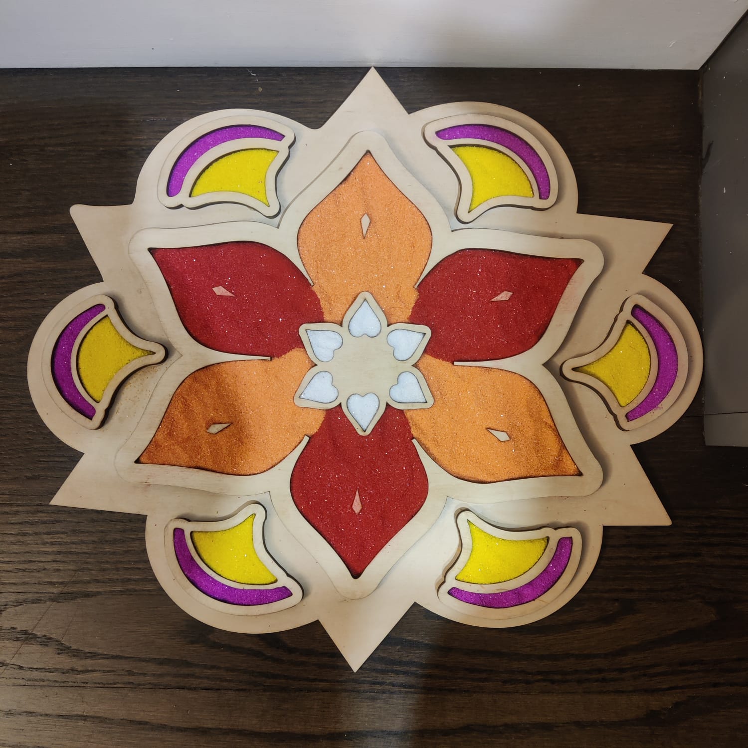 Wooden Rangoli Reusable Mat