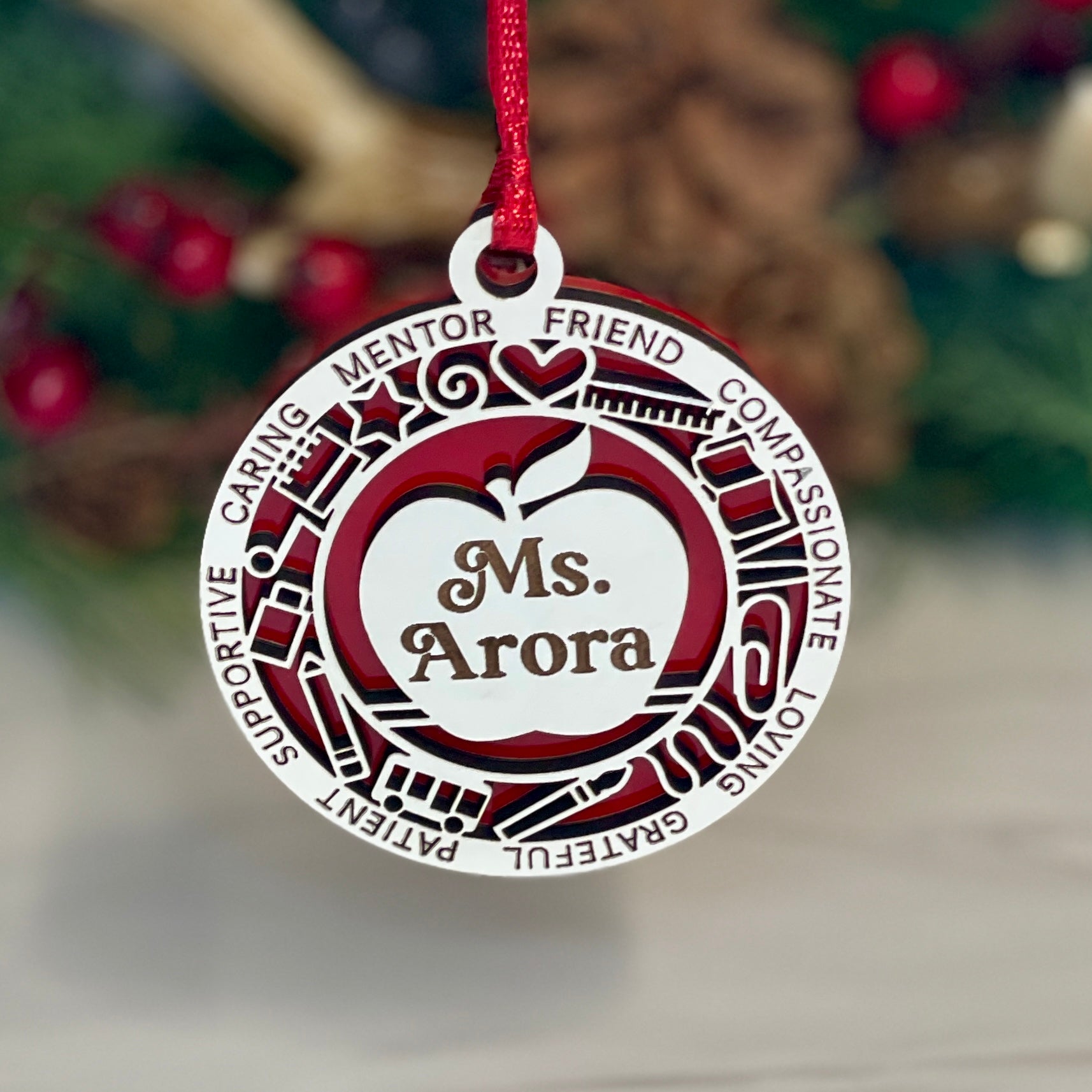 Personalized Teacher Name Ornament