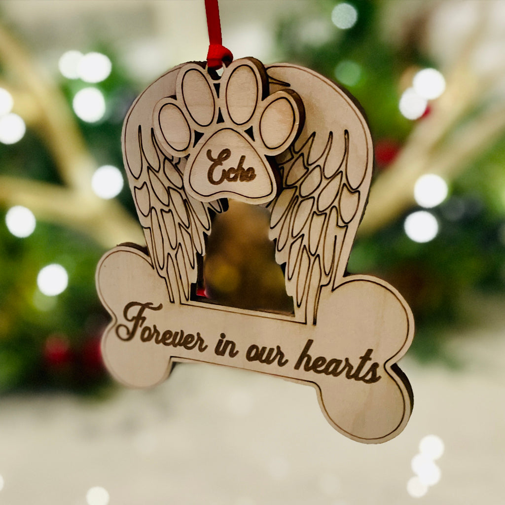 Dog Memorial Angel Wings Ornament