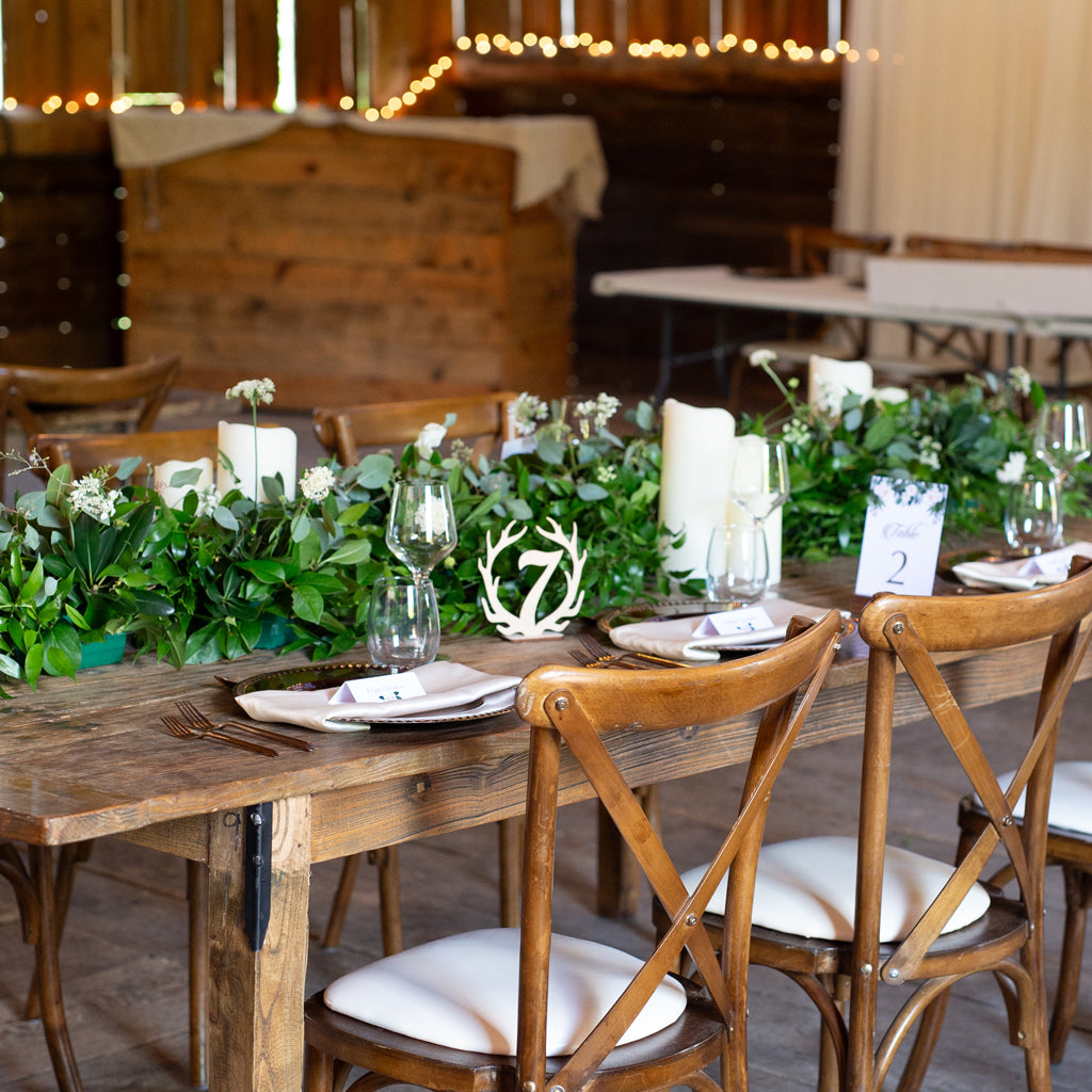 Rustic Antler Table Numbers, Boho Style Wooden Numbers