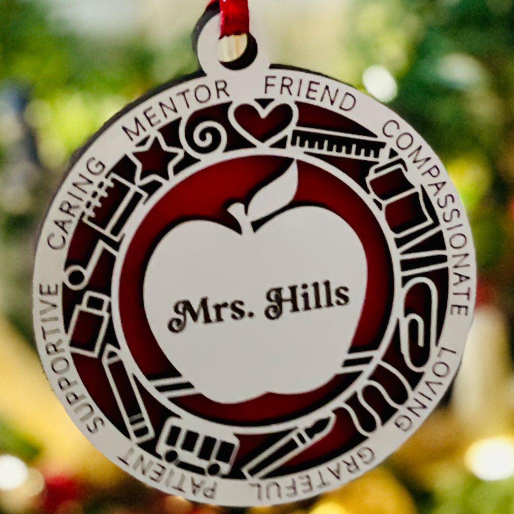 Personalized Teacher Name Ornament