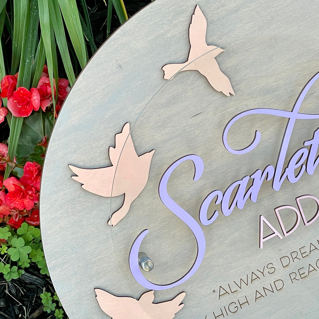 Feather Nursery Decor With Name