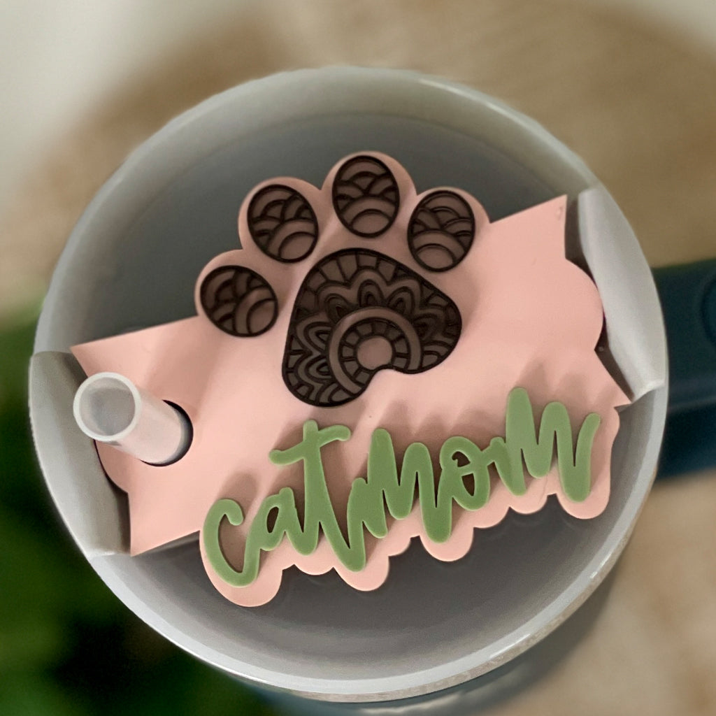Cat Mom Tumbler Lid Topper For Stanley H2.0 And Yeti