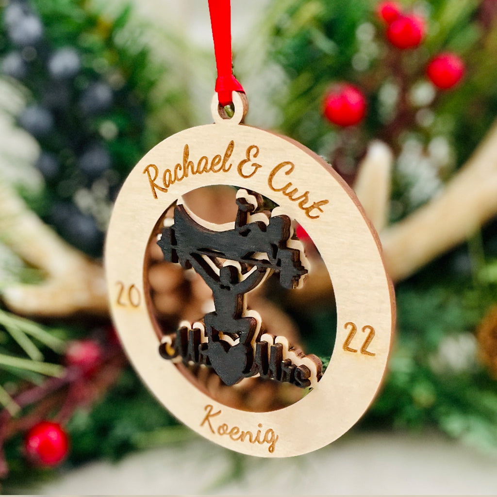 Weight Lifting Couple Mr & Mrs Ornament