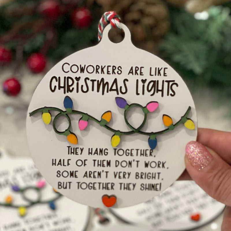 Fun Coworker Wooden Christmas Ornament