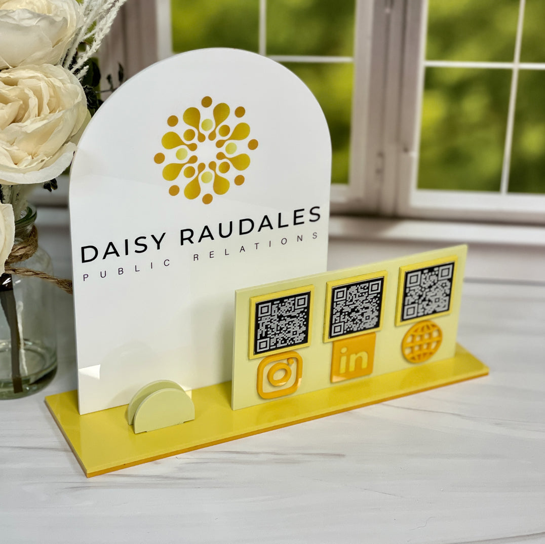 QR Code Acrylic Sign For Businesses