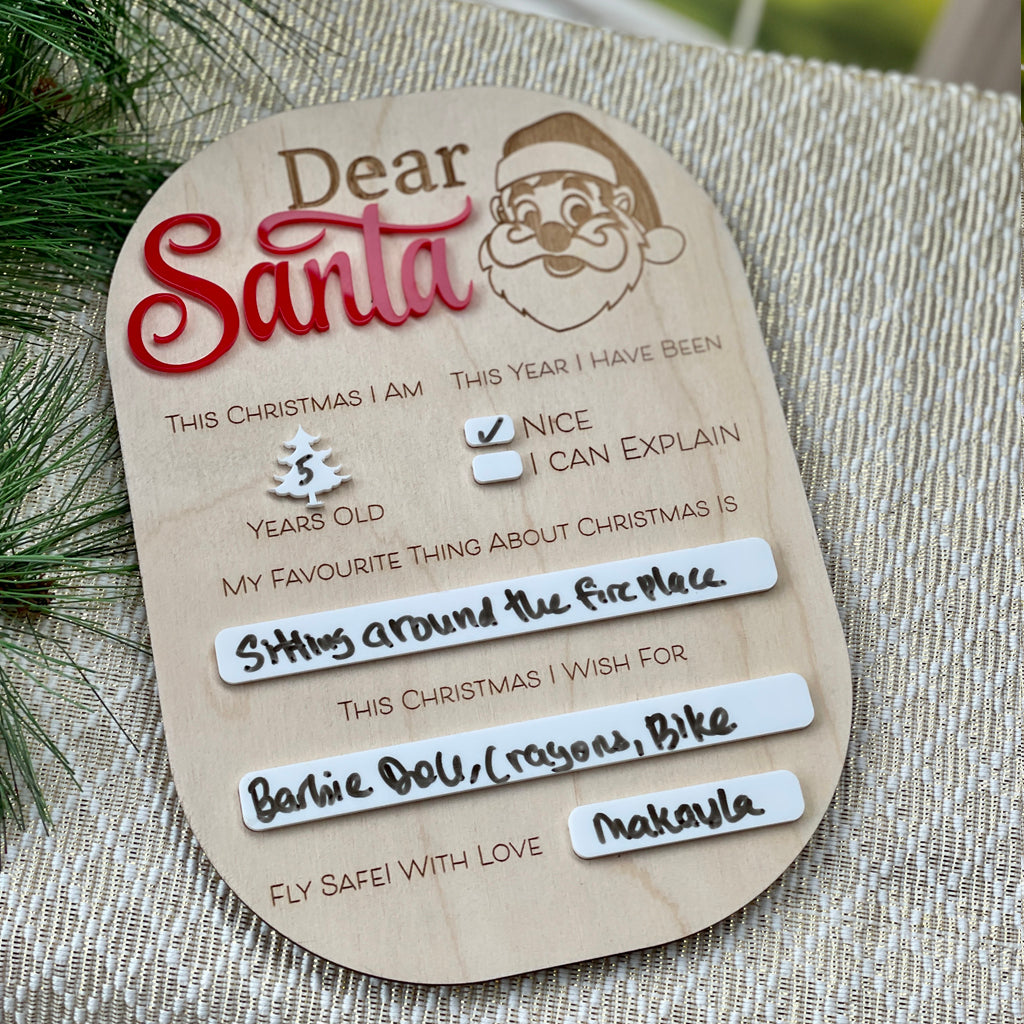 Dear Santa Sign With Dry Erase Option