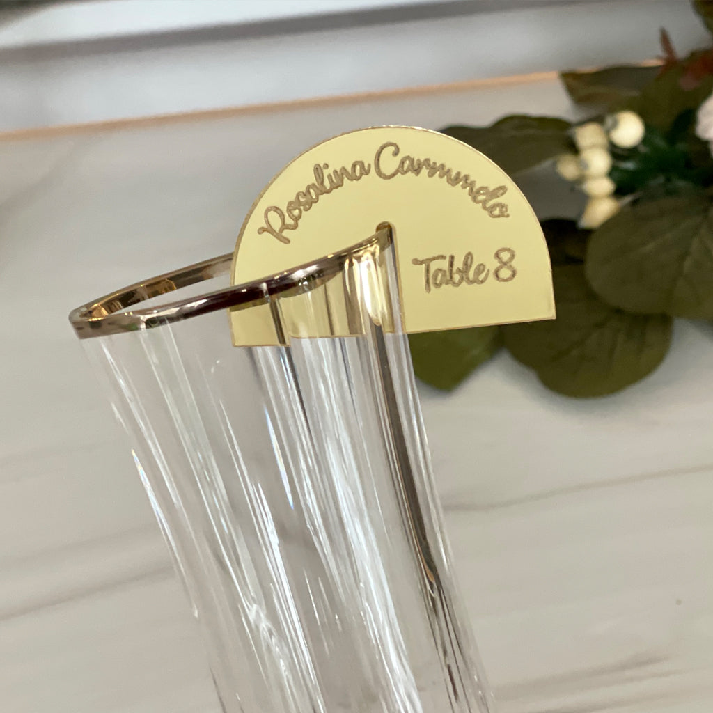 Personalized Semi Circle Acrylic Drink Charms