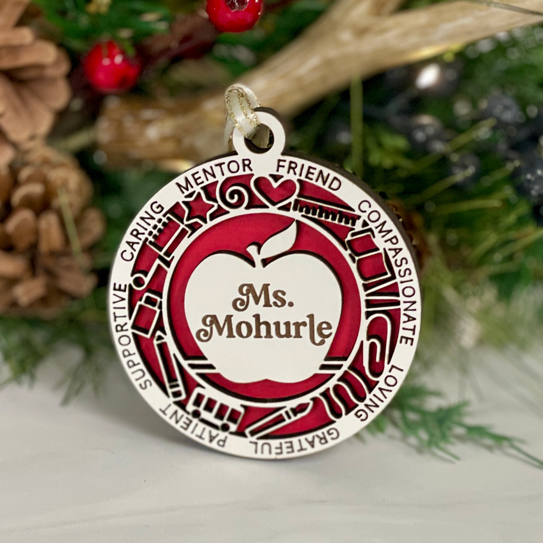 Personalized Teacher Name Ornament