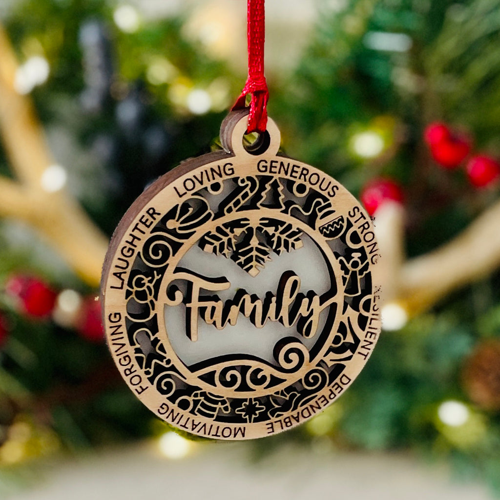 Family Theme Christmas Ornament