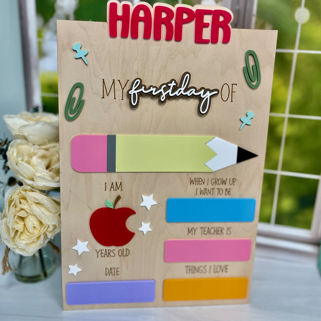 First Day & Last Day Of School Sign, Back To School Photo Prop