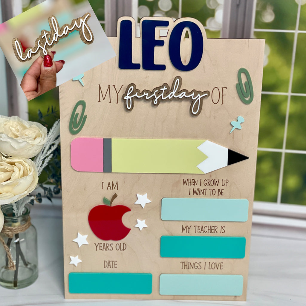 First Day & Last Day Of School Sign, Back To School Photo Prop