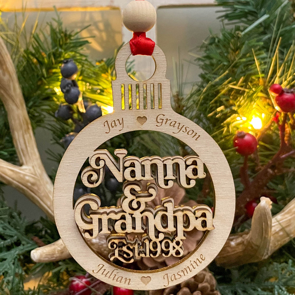 Personalized Grandparents Christmas Ornament