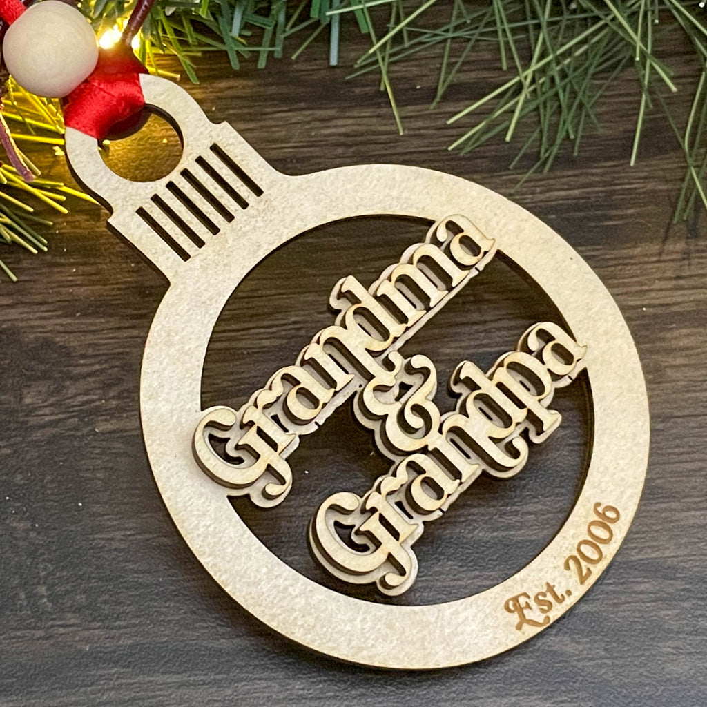 Personalized Grandparents Christmas Ornament