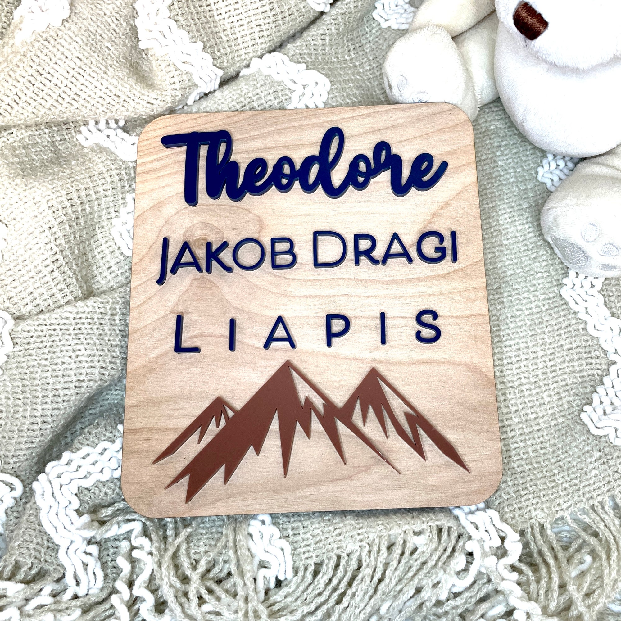 Baby Boy Hospital Name Plaque