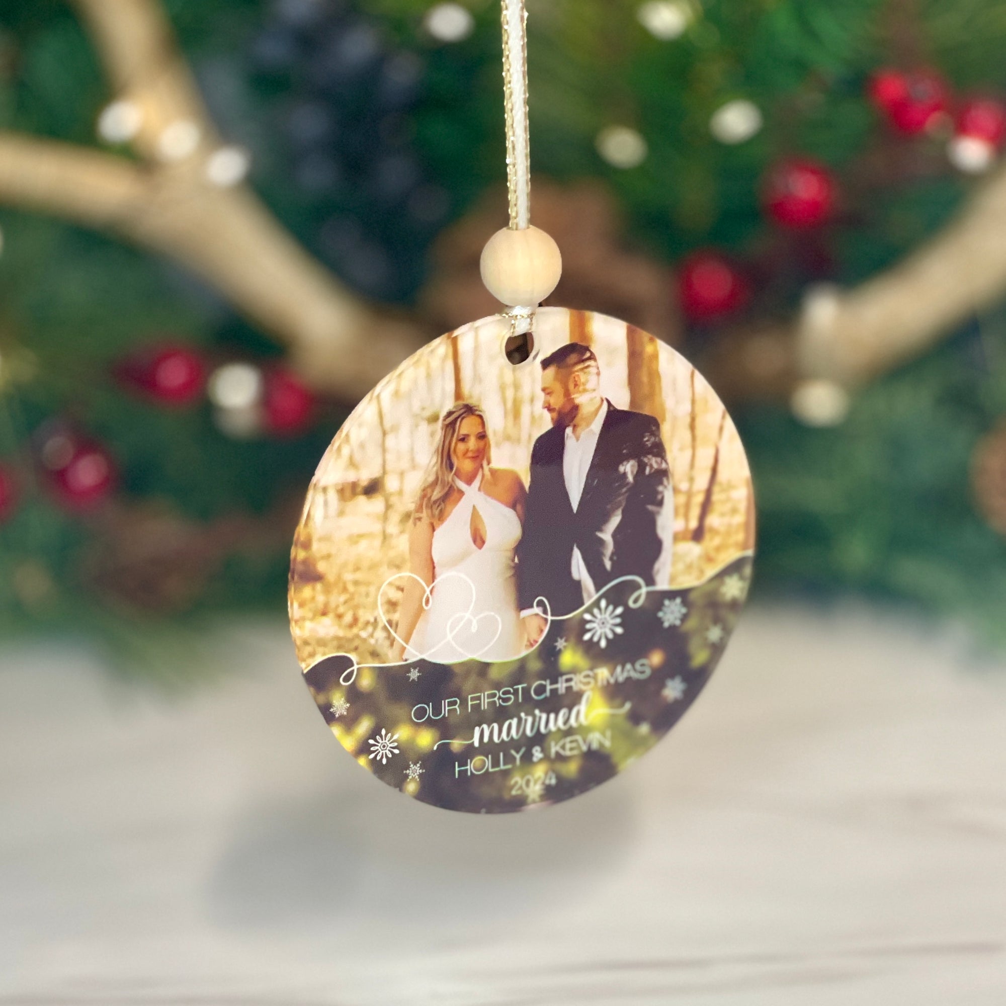 Couple's First Christmas Photo Ornament
