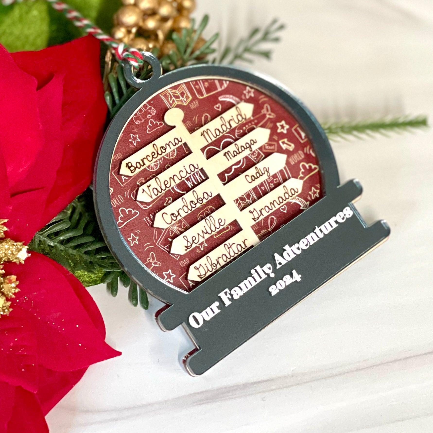 Personalized Travel Destination Ornament