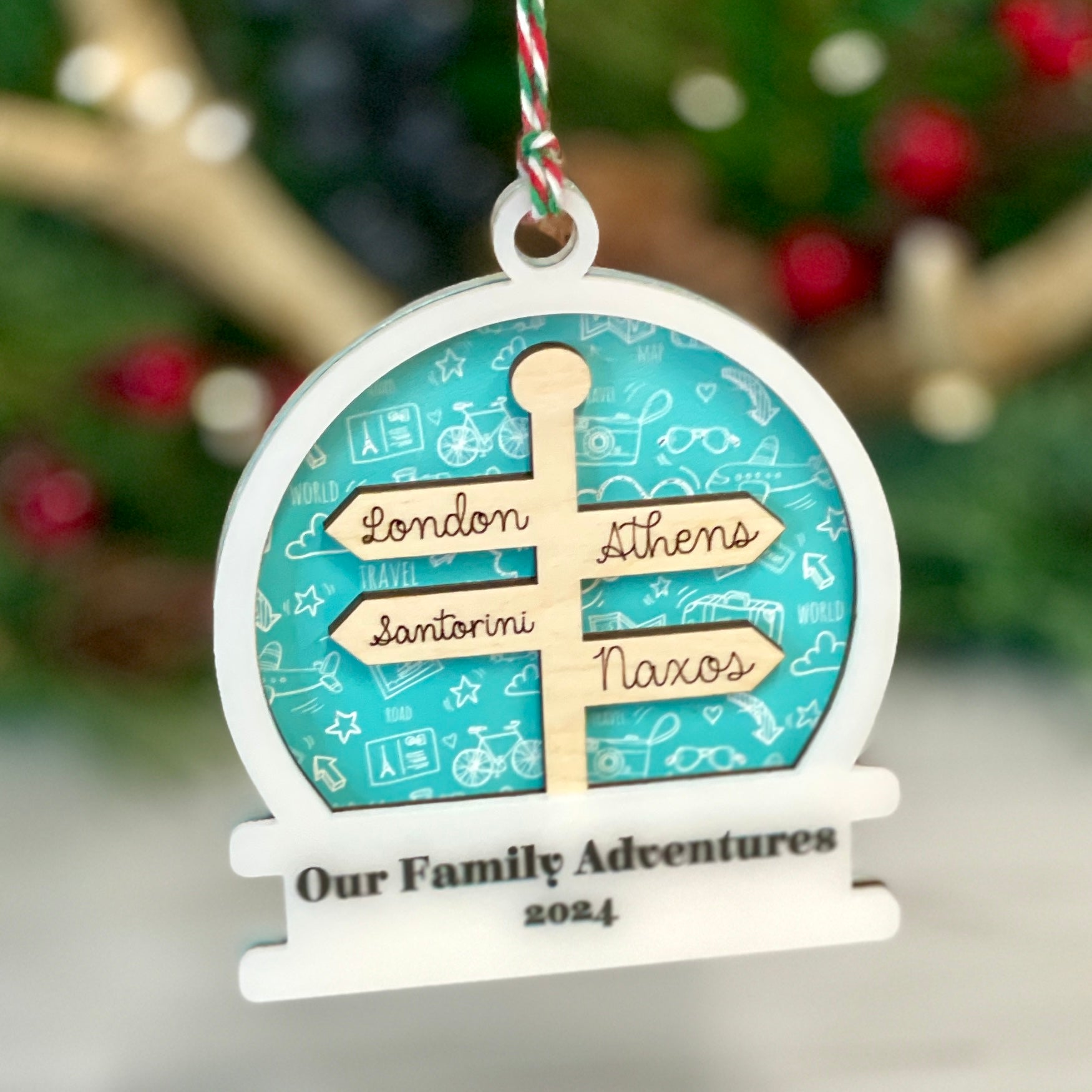 Personalized Travel Destination Ornament