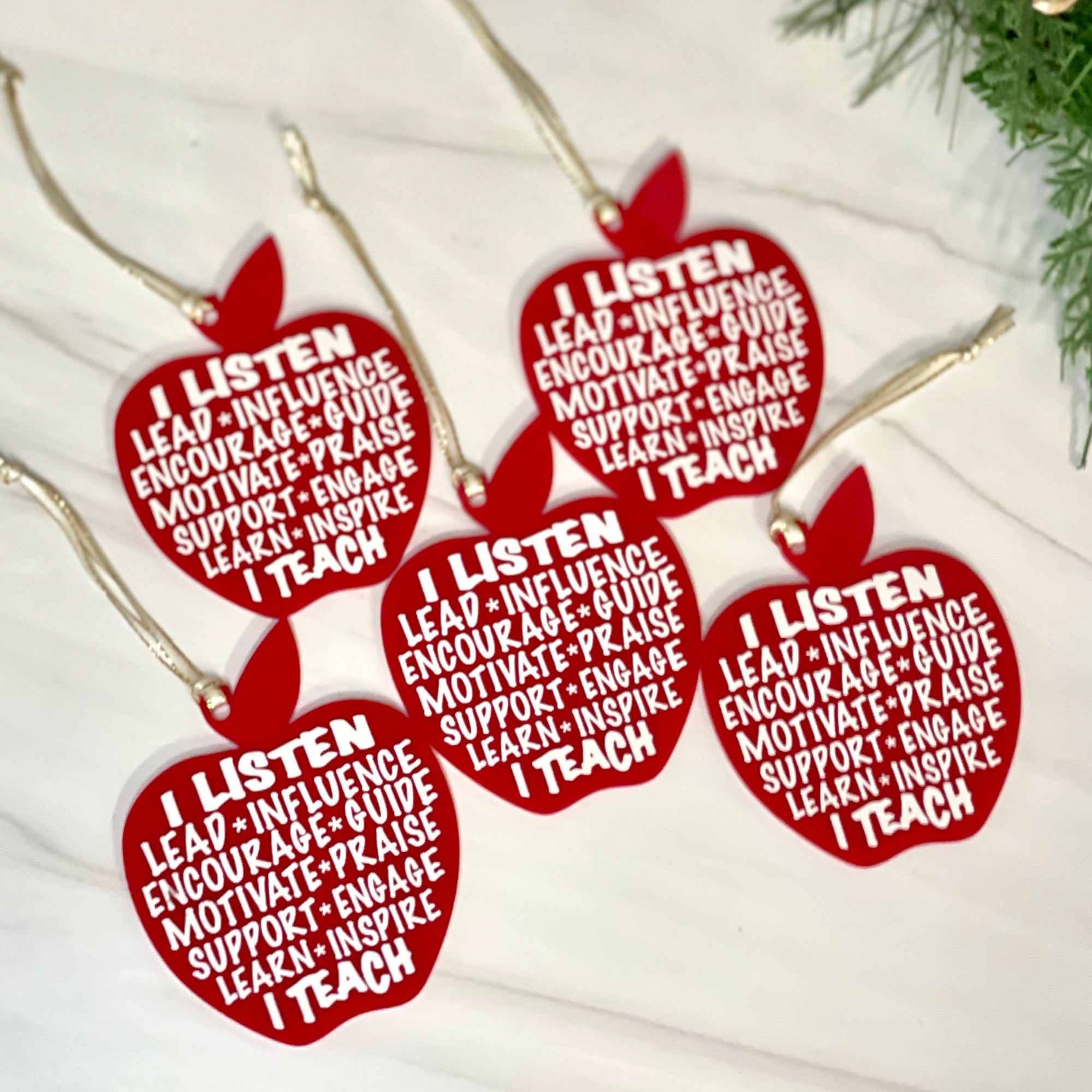 I Teach Apple Shaped Ornament For Educator