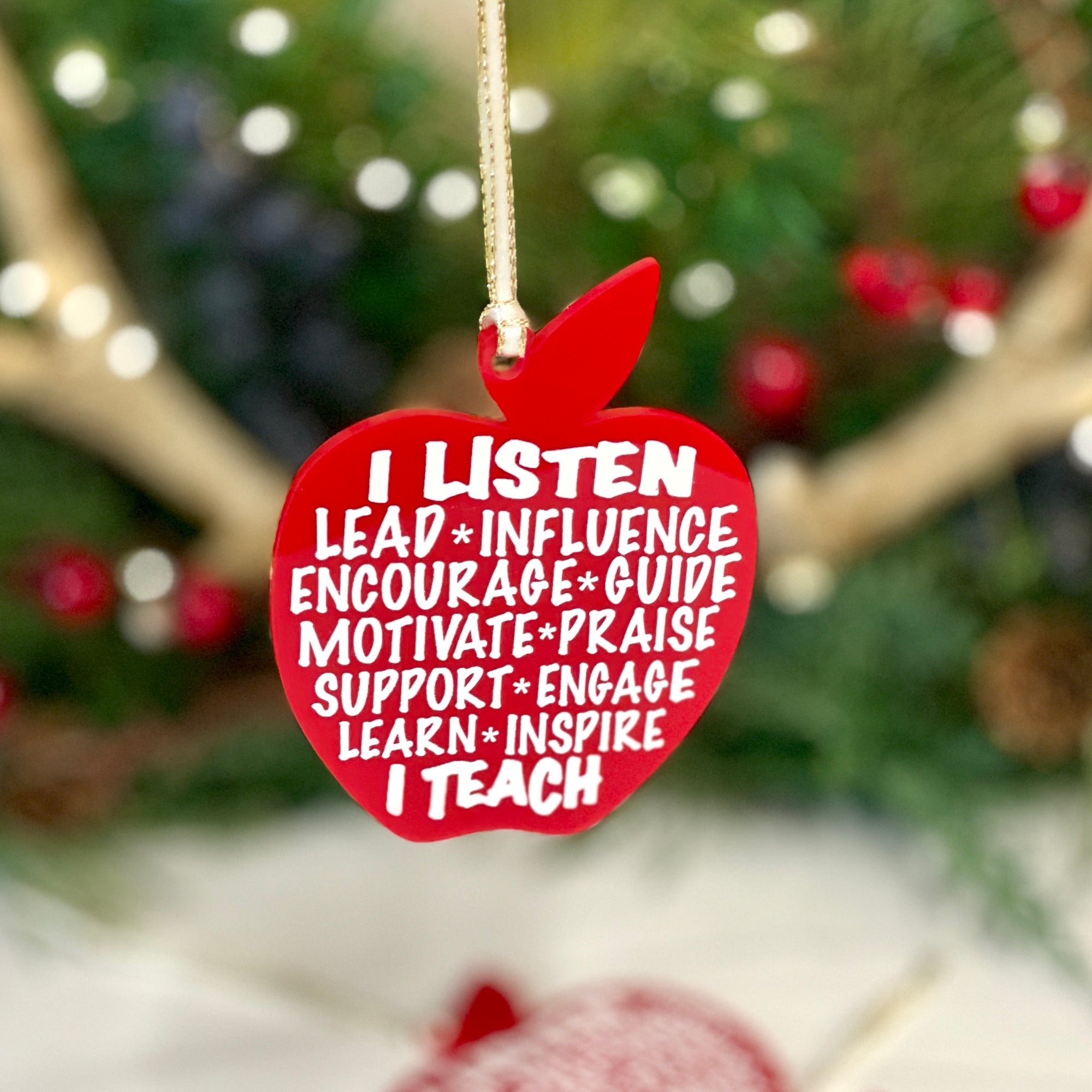 I Teach Apple Shaped Ornament For Educator