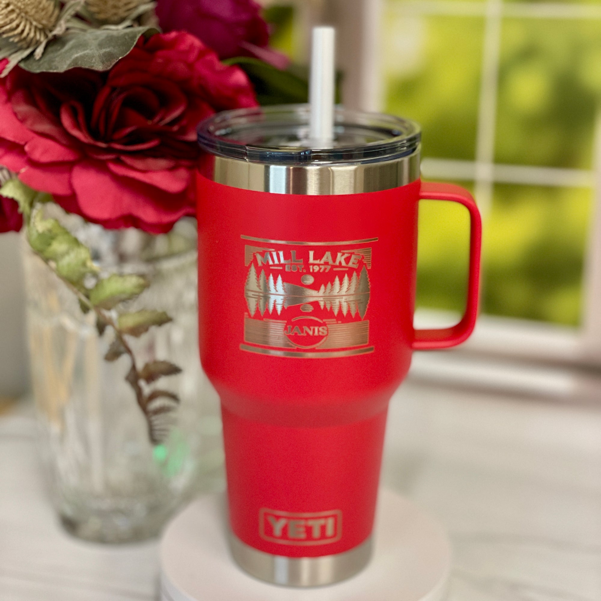 YETI Straw Tumblers Various Size Laser Engraved Design