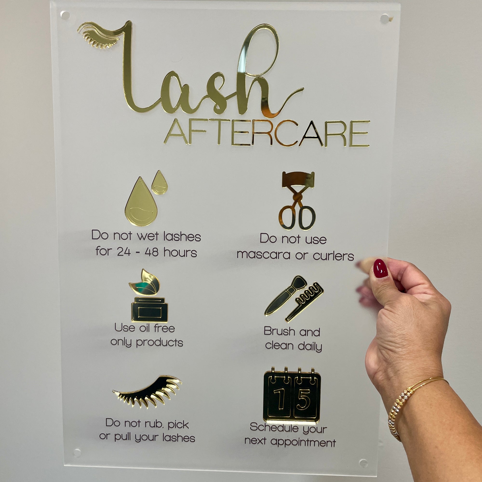 Lash Aftercare Advice Sign
