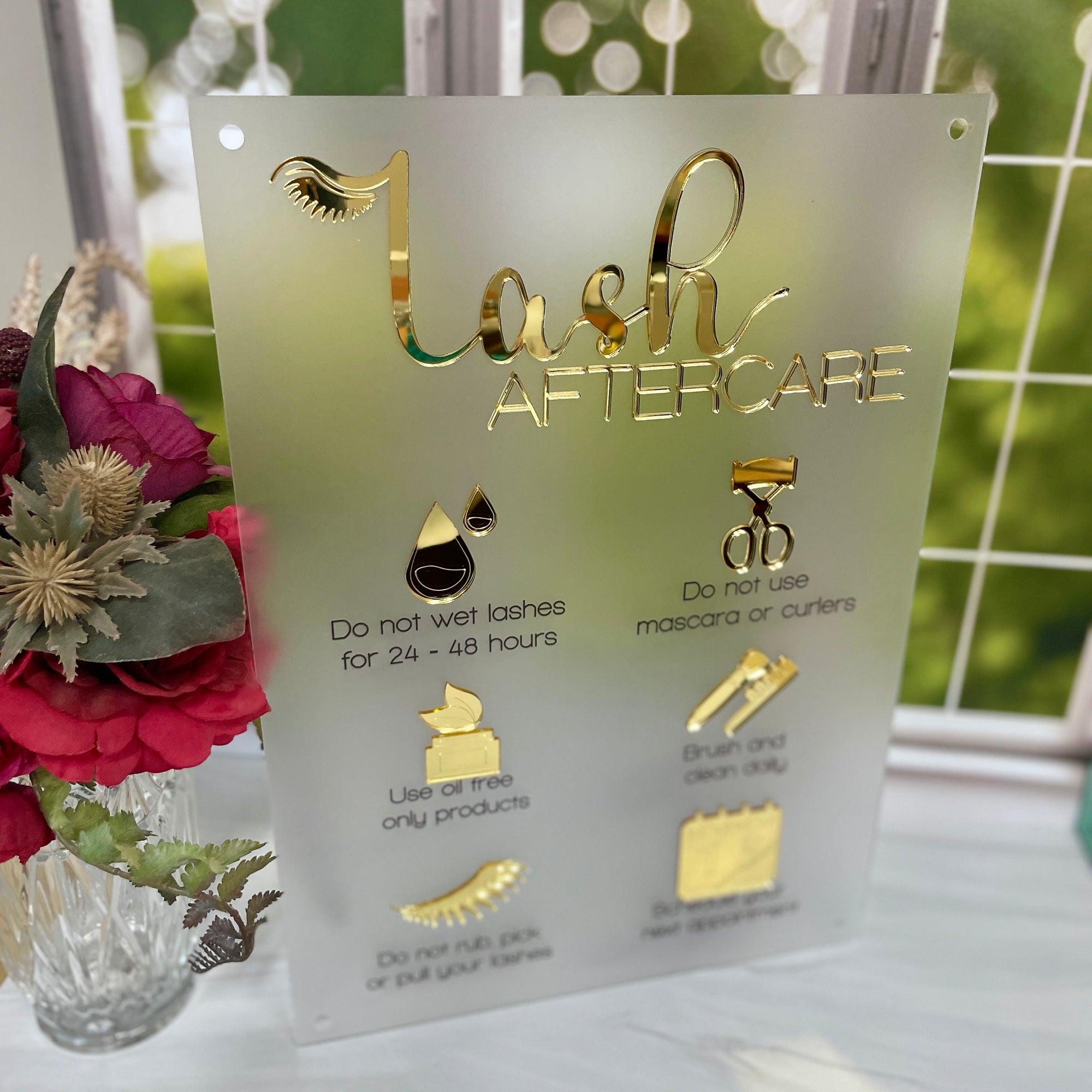 Lash Aftercare Advice Sign