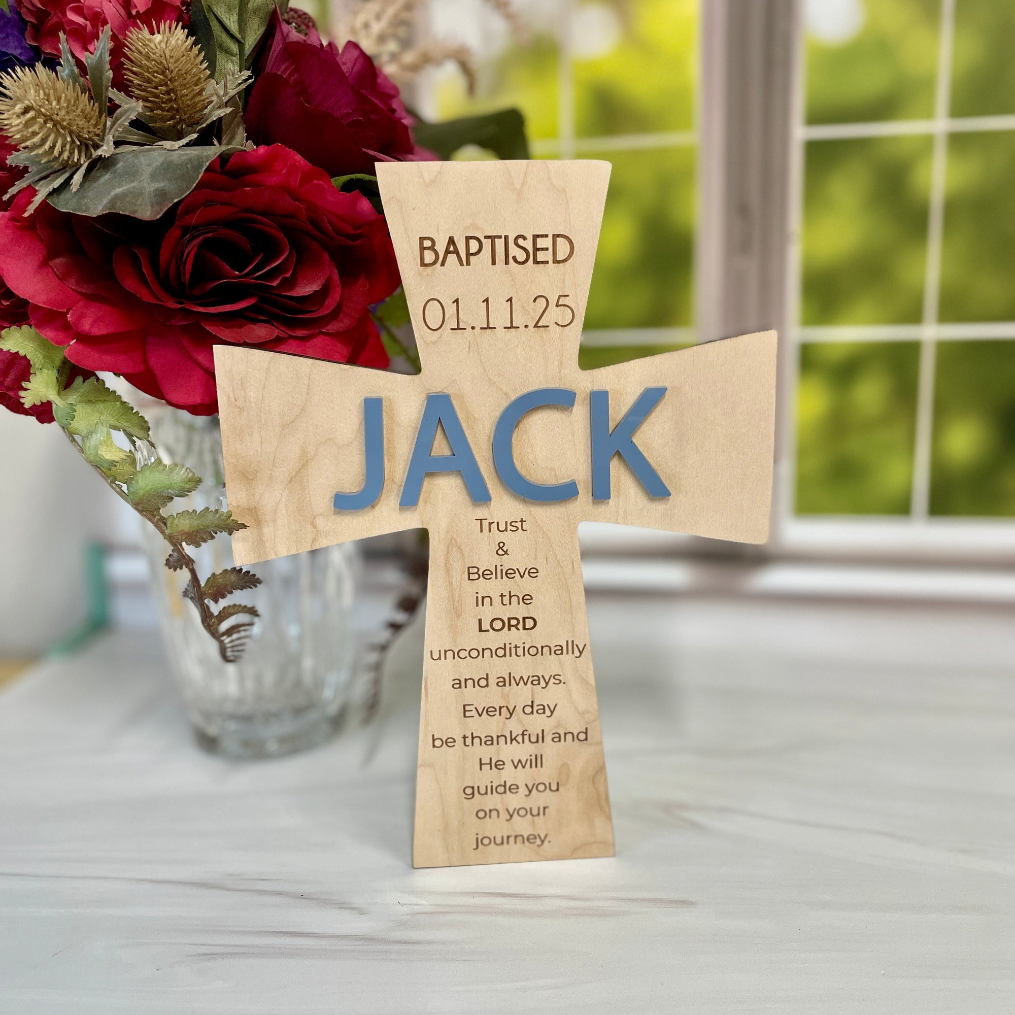 Personalized Holy First Communion Cross With Name and Date