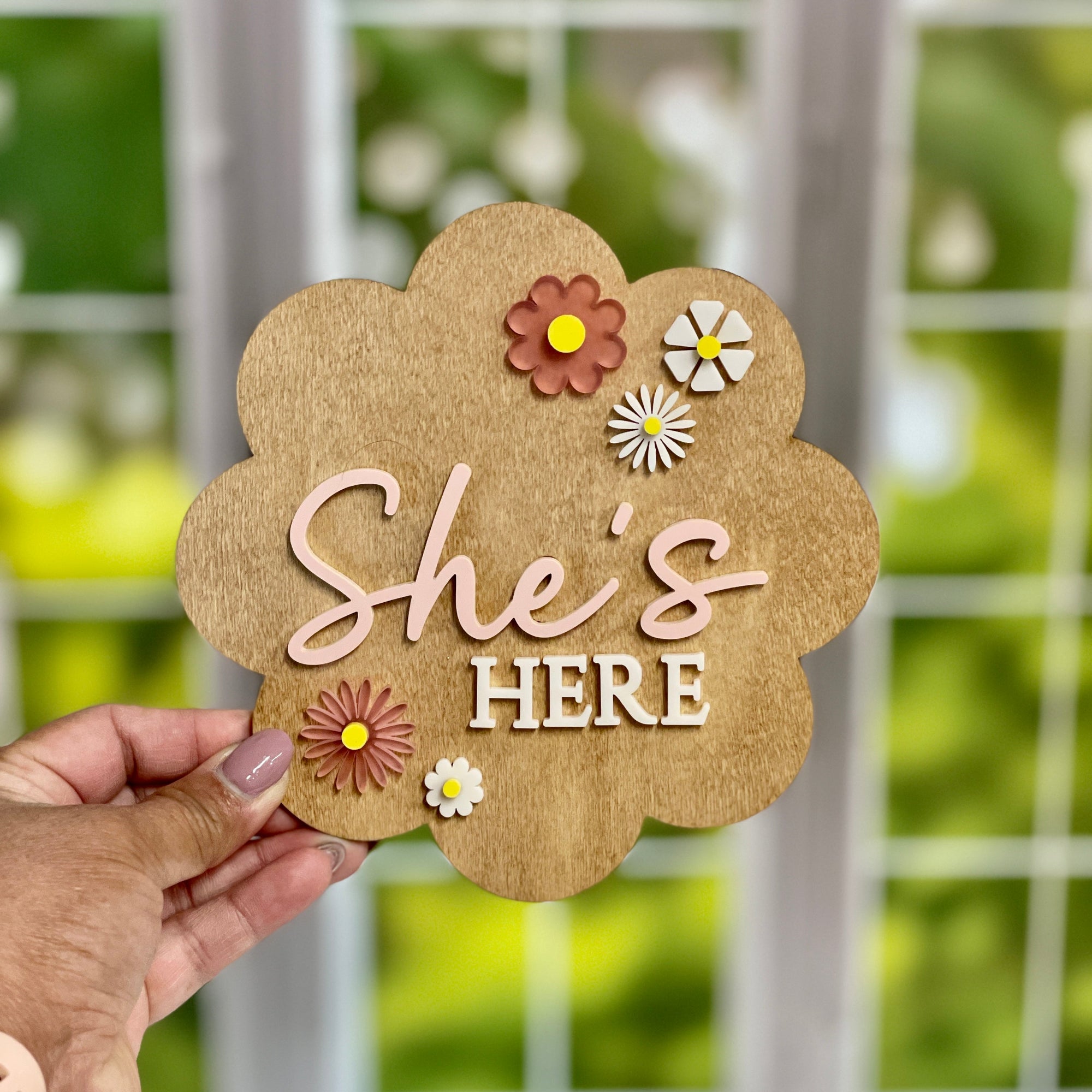 She's Here Baby Arrival Sign