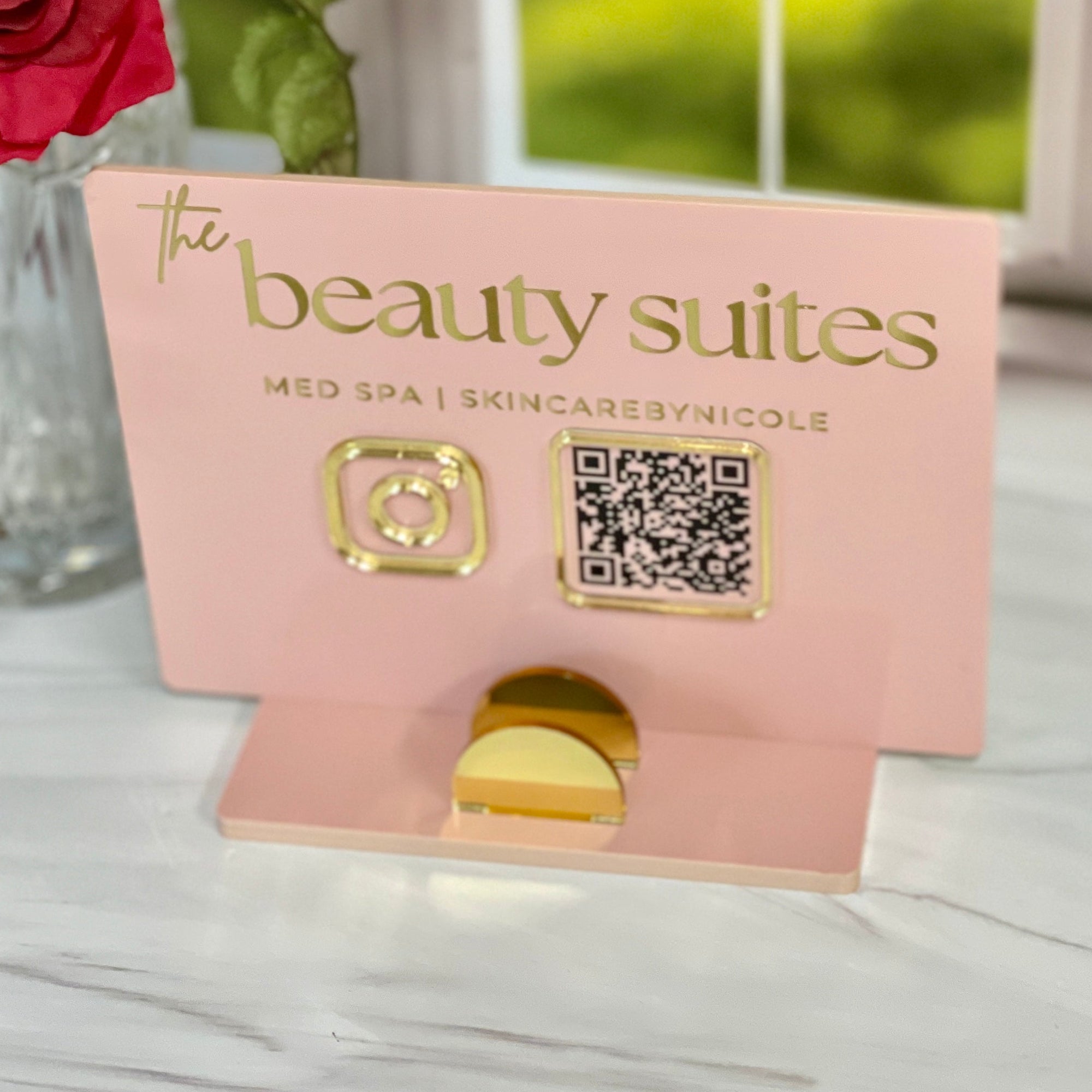 Custom Acrylic Social Media And Business Card Holder