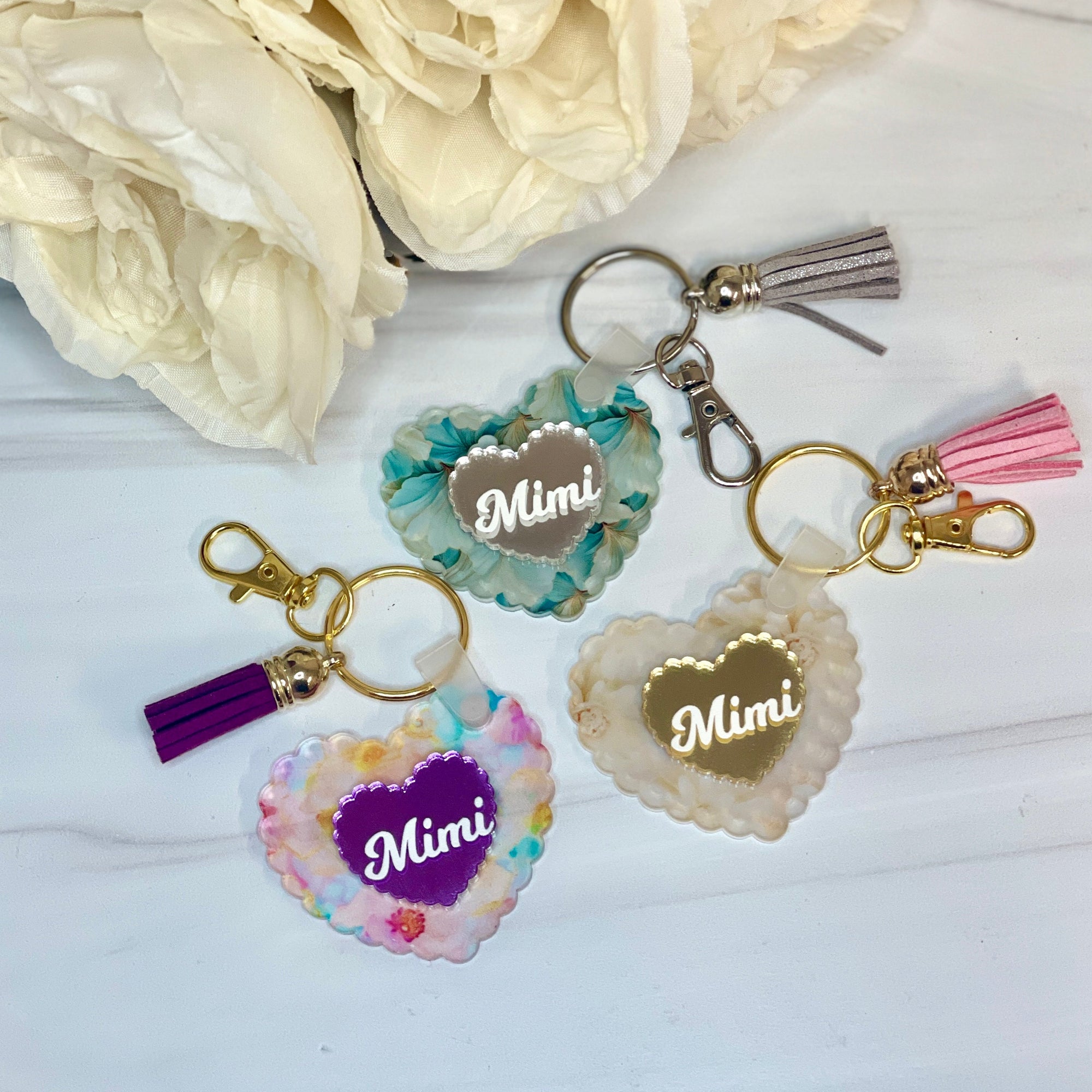 Heart Shaped Acrylic Keychain