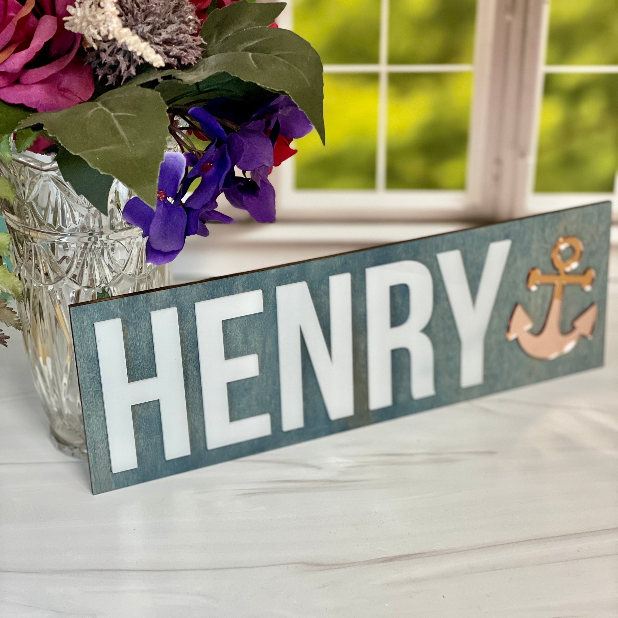 Nautical Room Wooden Name Plaque