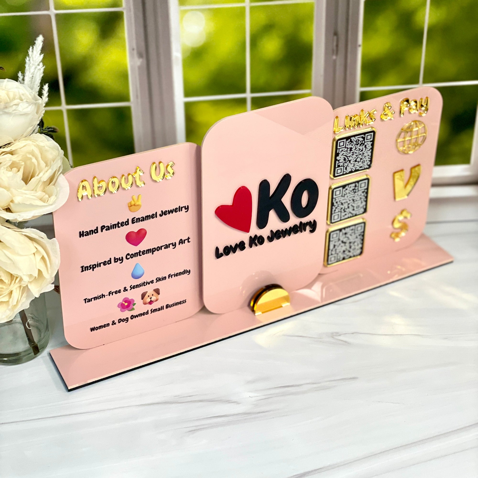 3D Business Logo NFC And QR Code Display