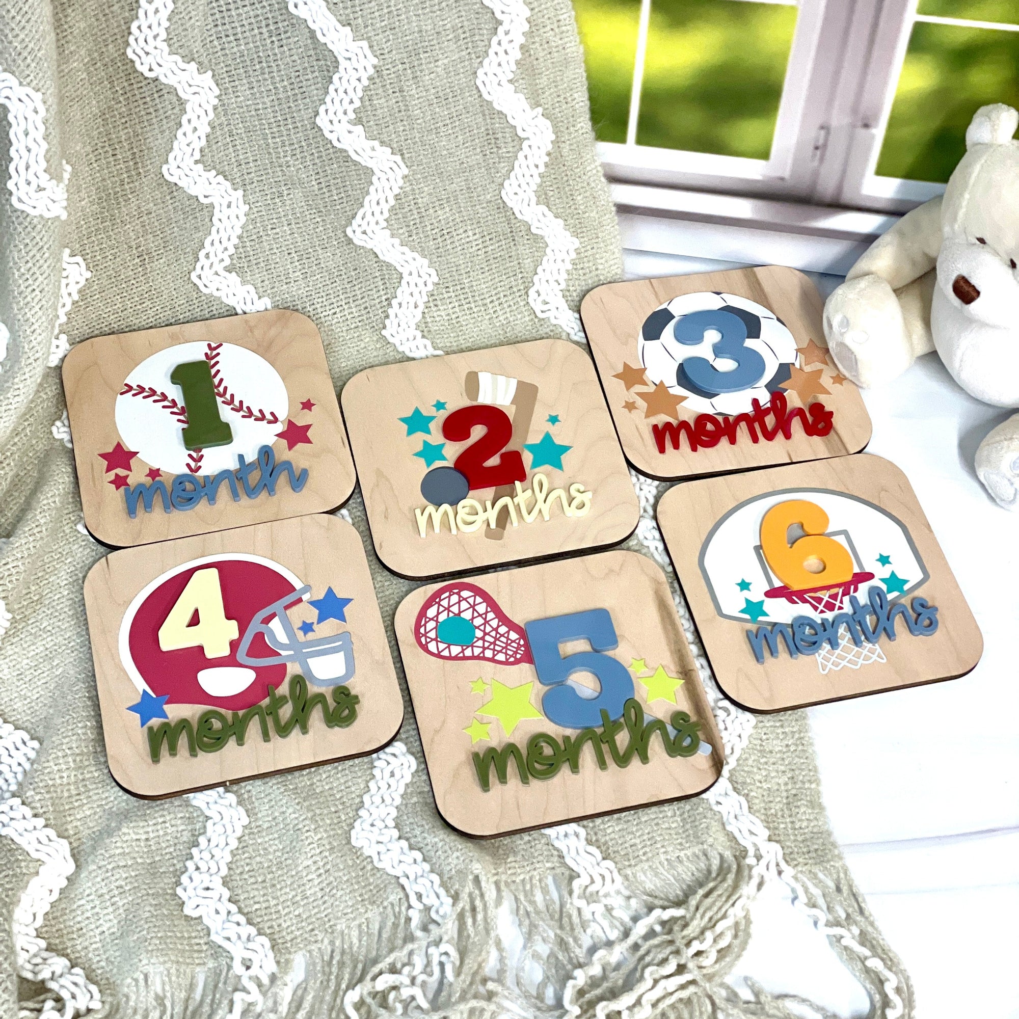 Sports Baby Milestone Cards Photo Prop
