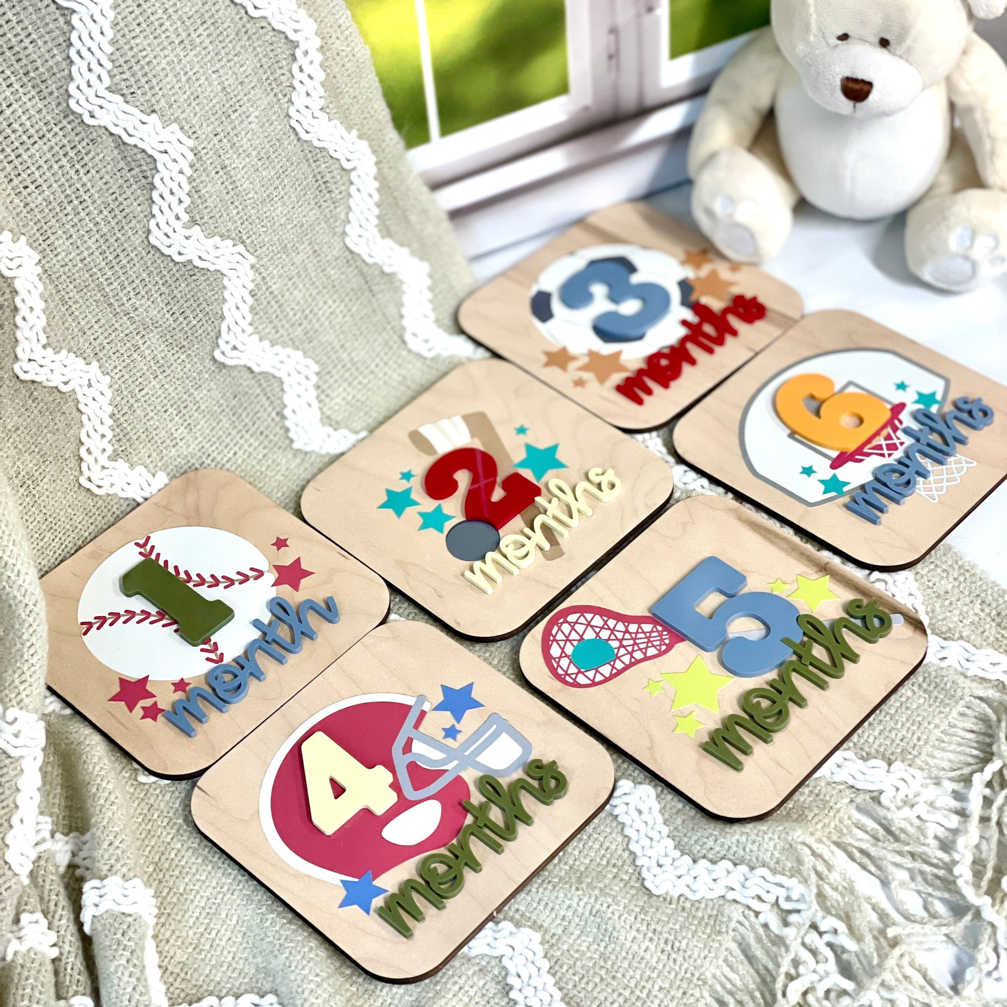 Sports Baby Milestone Cards Photo Prop