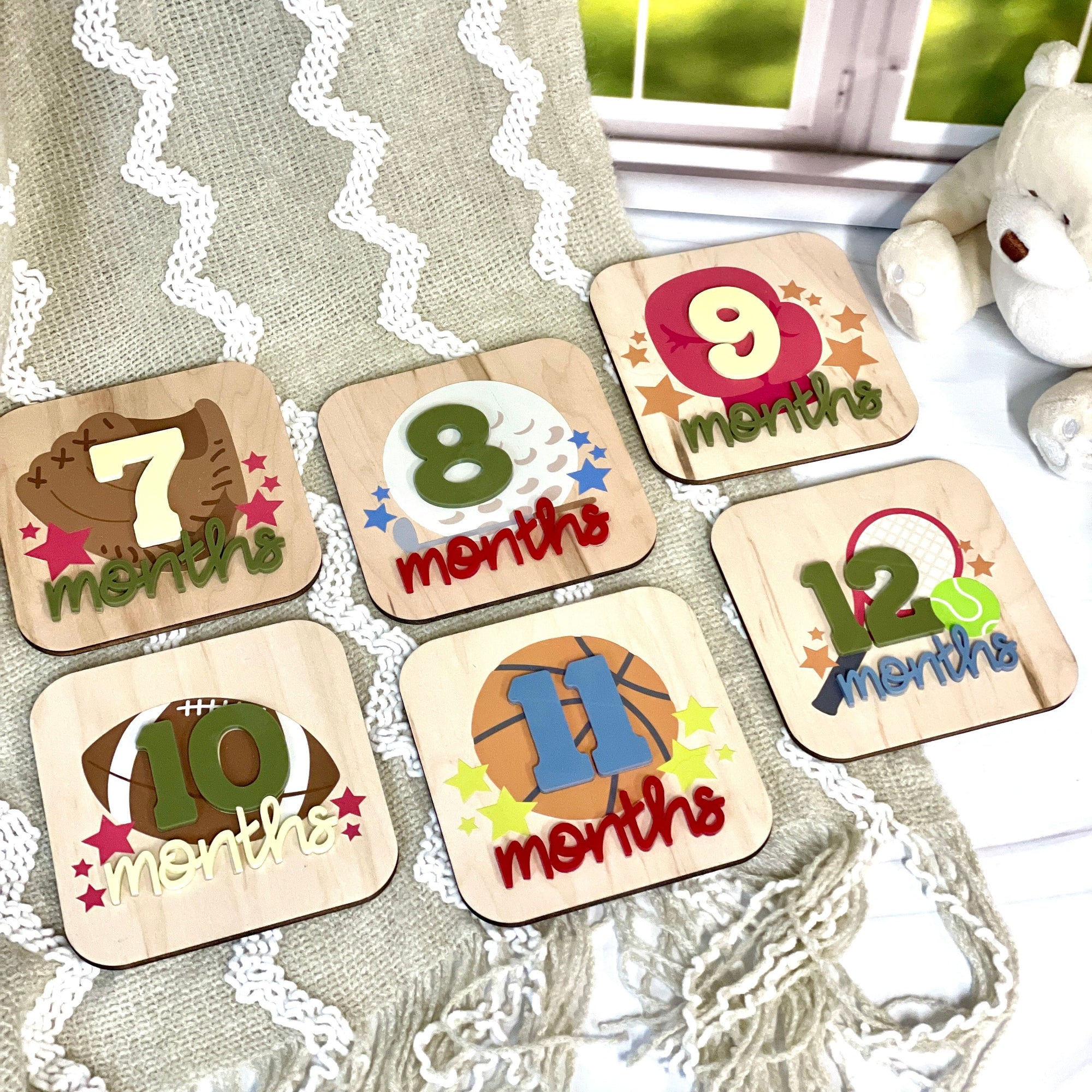 Sports Baby Milestone Cards Photo Prop