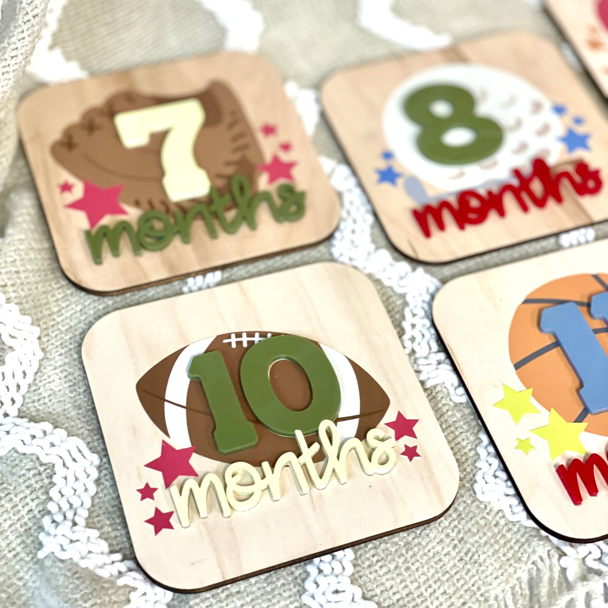 Sports Baby Milestone Cards Photo Prop