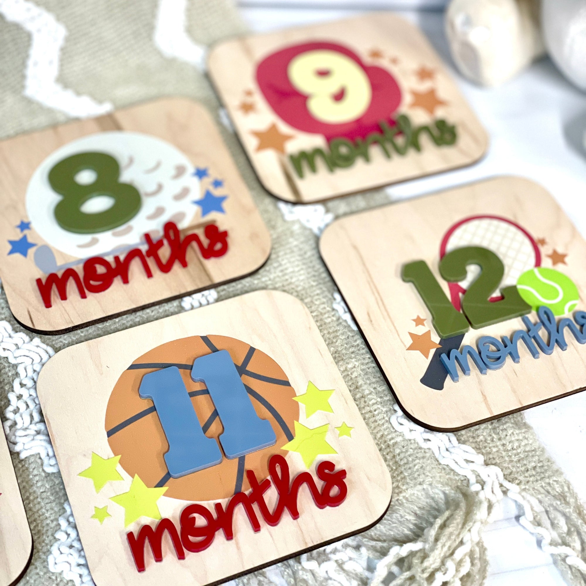 Sports Baby Milestone Cards Photo Prop