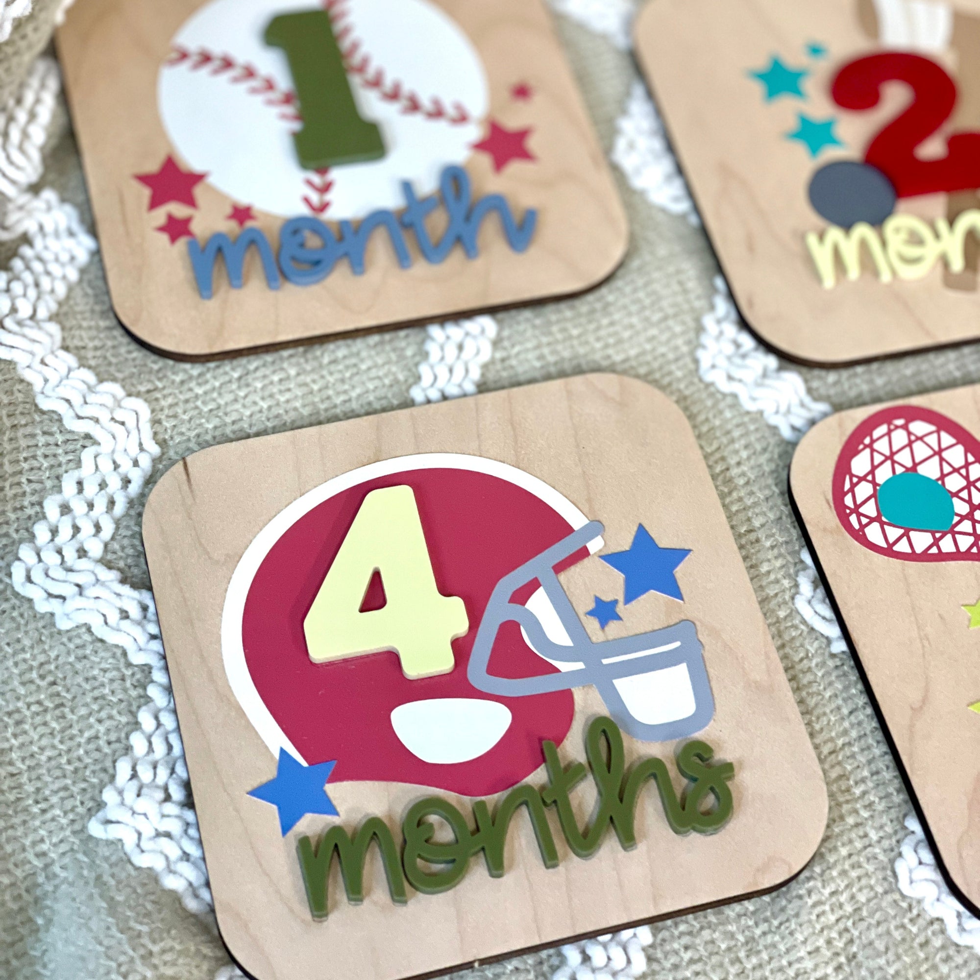 Sports Baby Milestone Cards Photo Prop