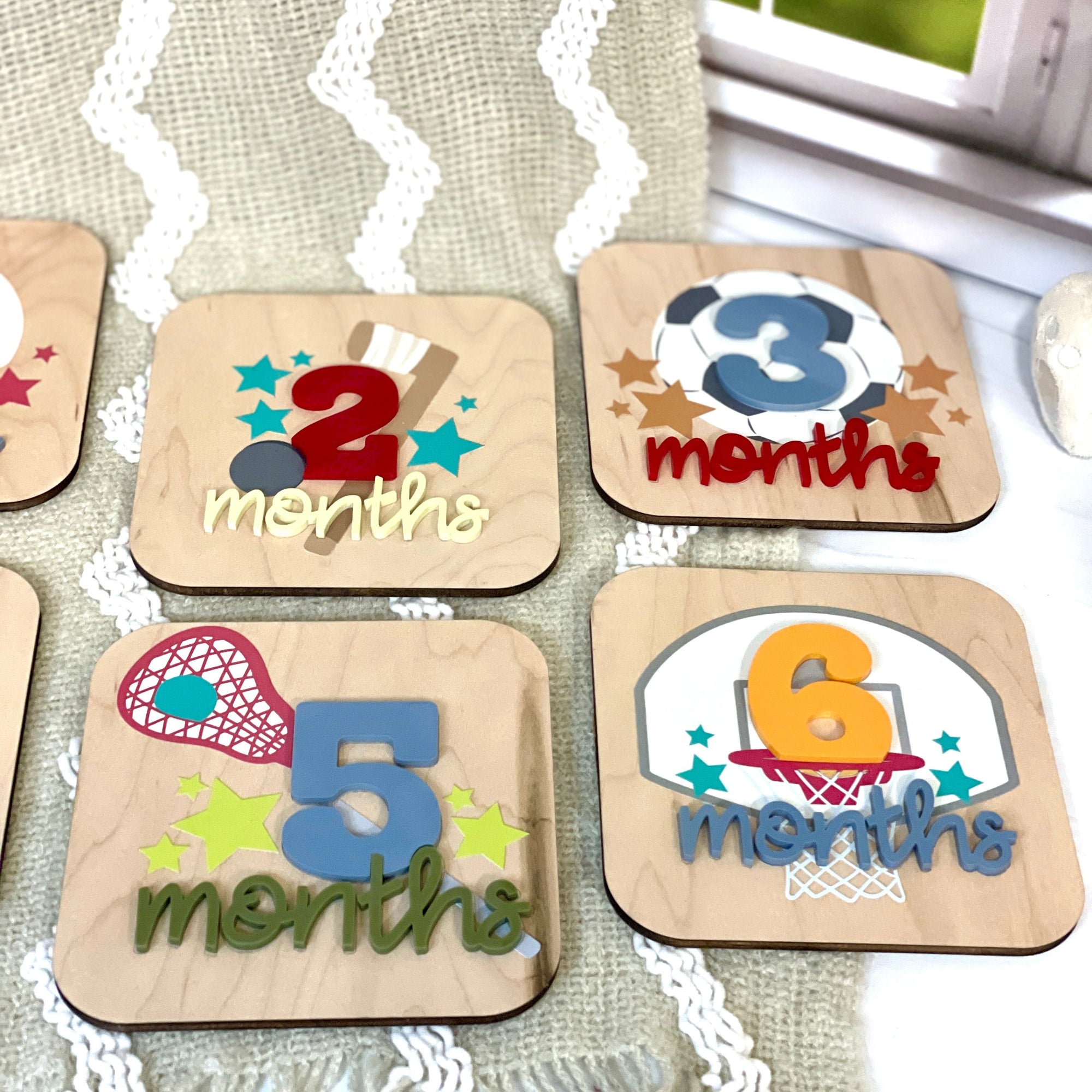 Sports Baby Milestone Cards Photo Prop