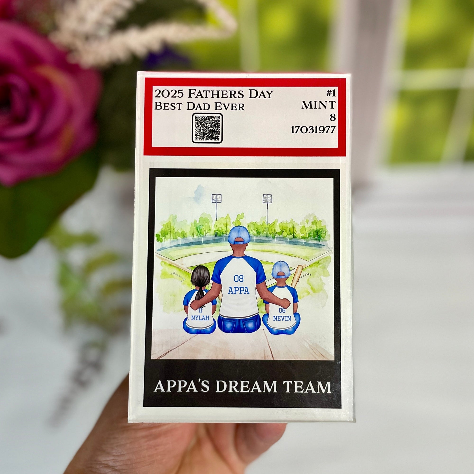 Baseball Trading Card Style Personalized Acrylic Block Plaque