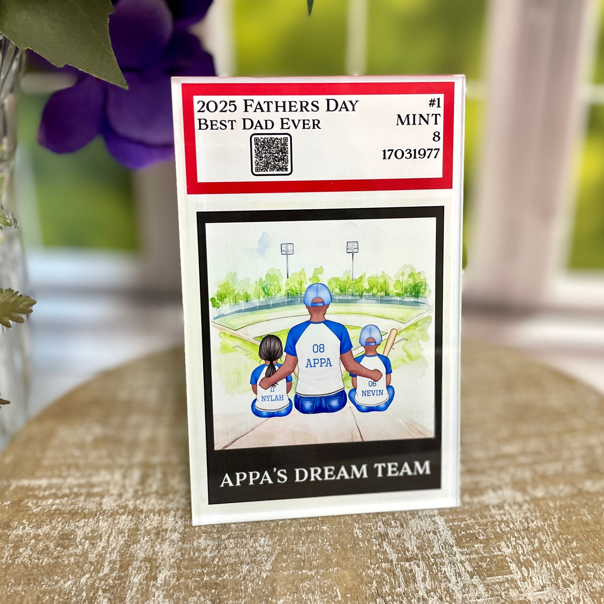 Baseball Trading Card Style Personalized Acrylic Block Plaque