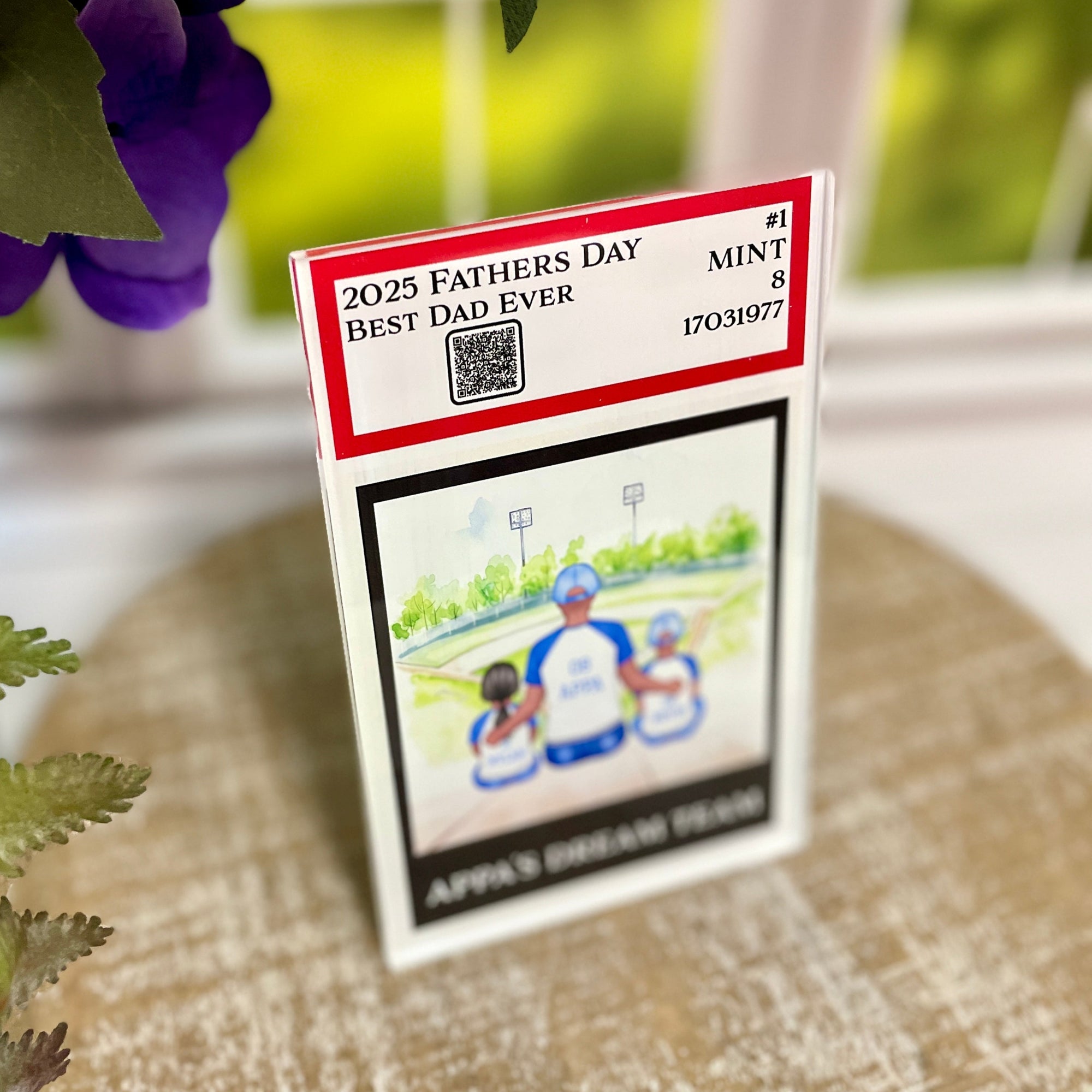 Baseball Trading Card Style Personalized Acrylic Block Plaque