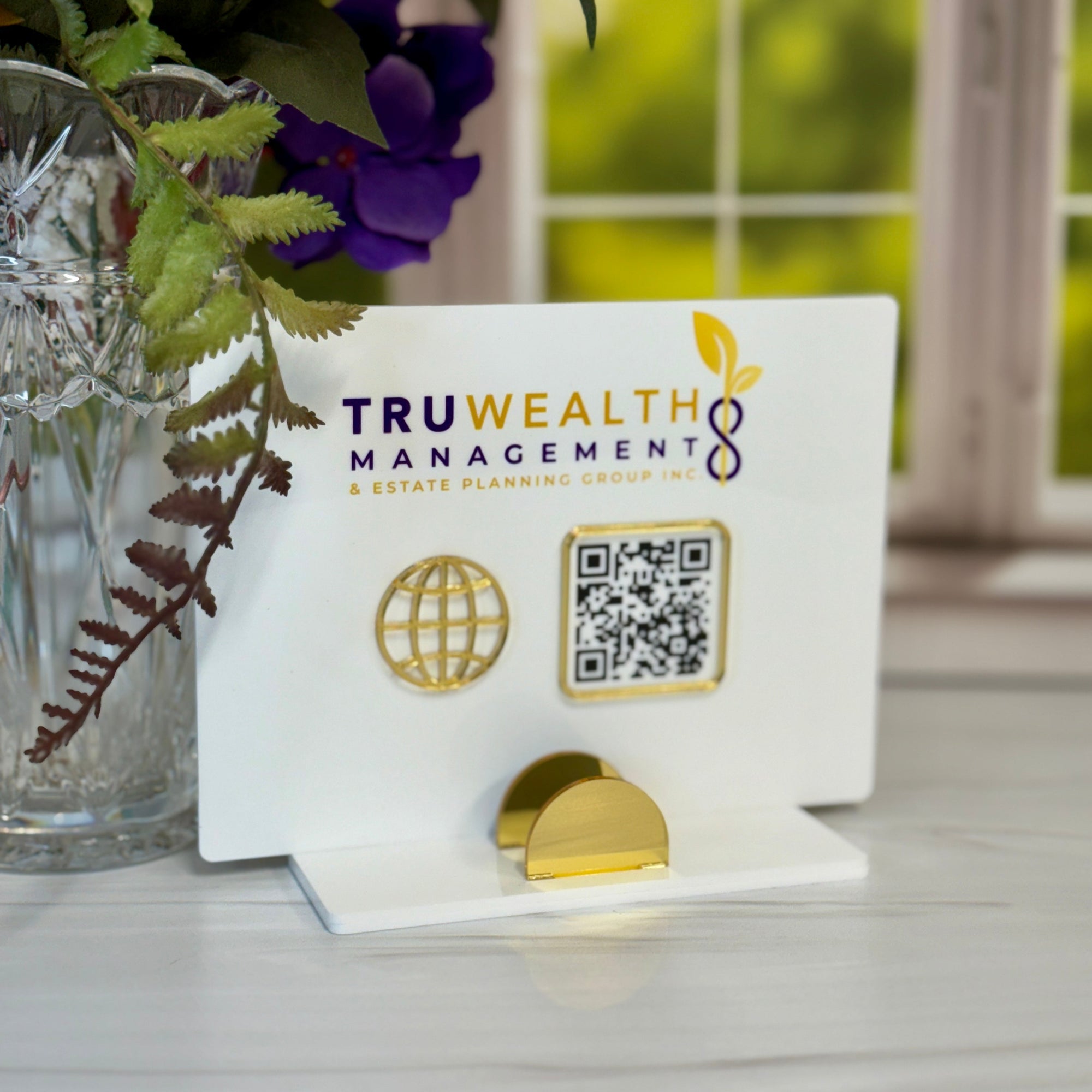 Custom Acrylic Social Media And Business Card Holder