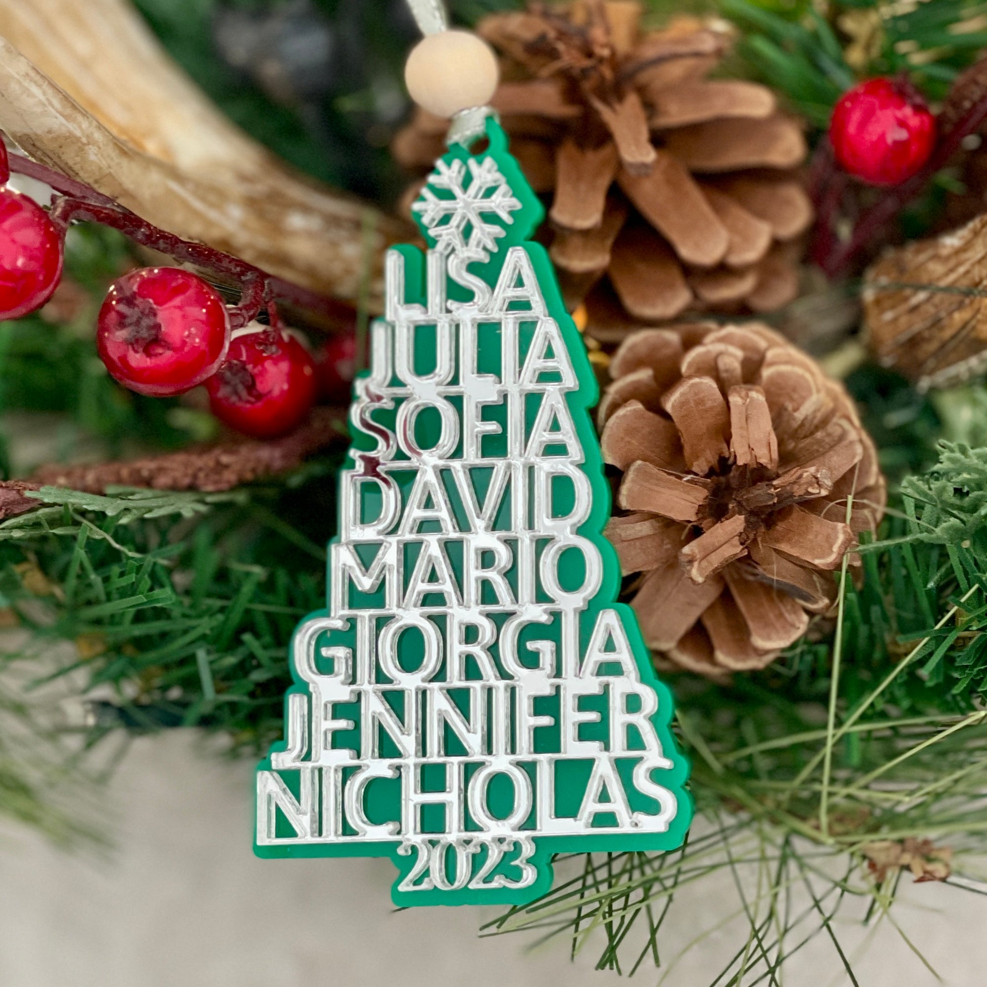 Personalized Christmas Tree Ornament with Family Members Name