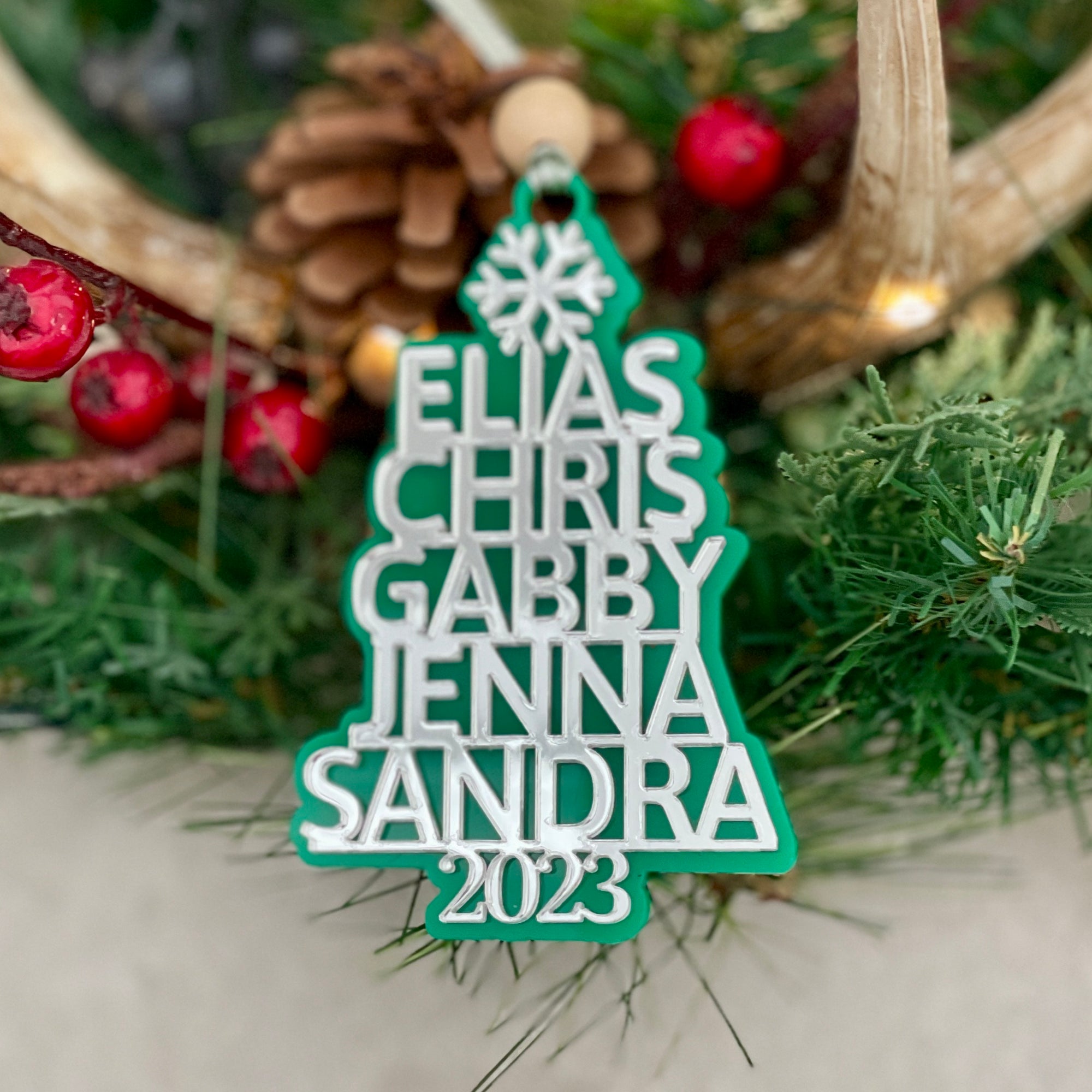 Personalized Christmas Tree Ornament with Family Members Name