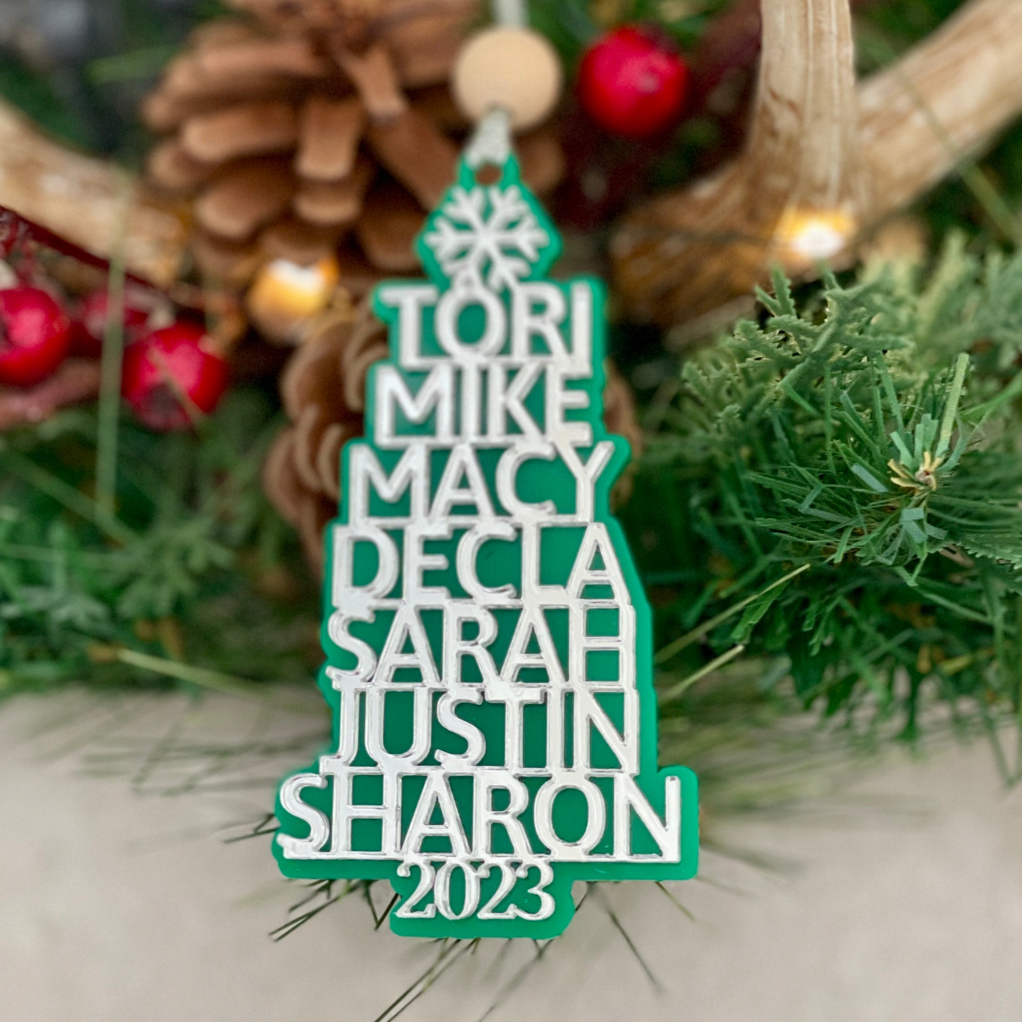 Personalized Christmas Tree Ornament with Family Members Name
