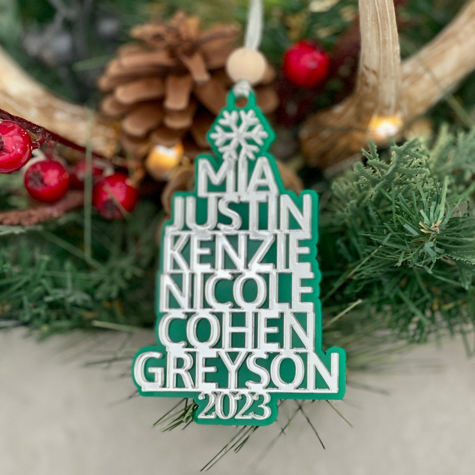 Personalized Christmas Tree Ornament with Family Members Name